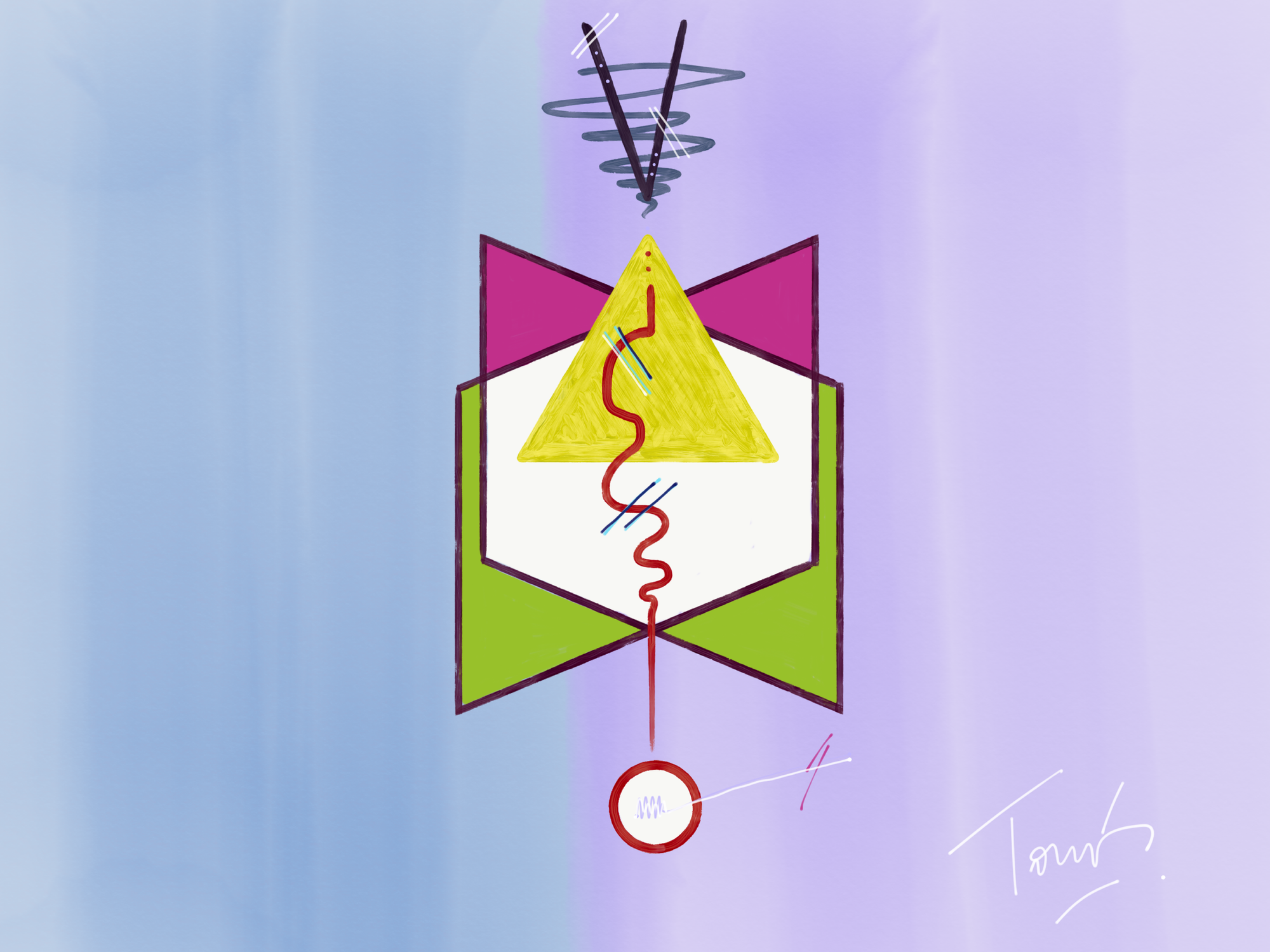 Dibujo realizado en Procreate. Autor: Tomás Gauthier | Nombre: Paradigmas